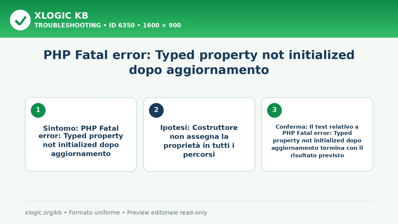 PHP Fatal error: Typed property not initialized dopo aggiornamento