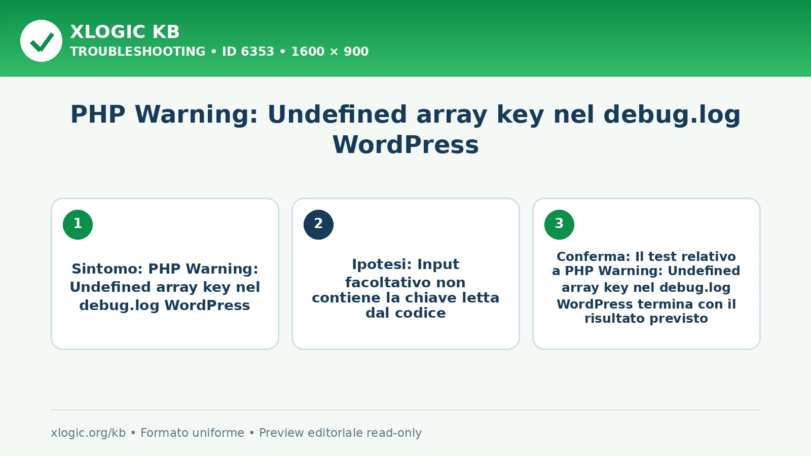 PHP Warning: Undefined array key nel debug.log WordPress