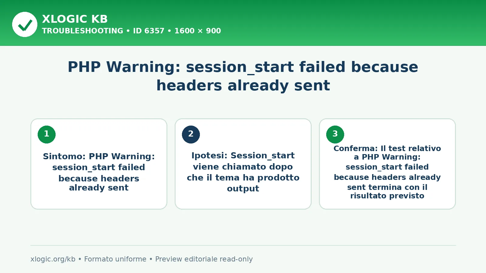 PHP Warning: session_start failed because headers already sent
