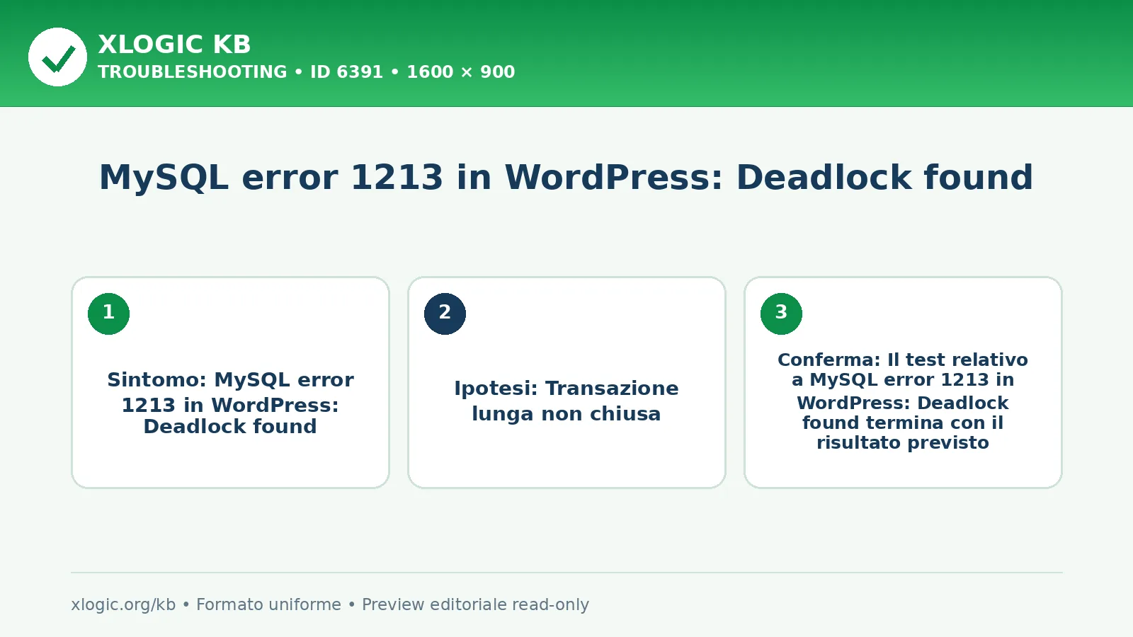 MySQL error 1213 in WordPress: Deadlock found