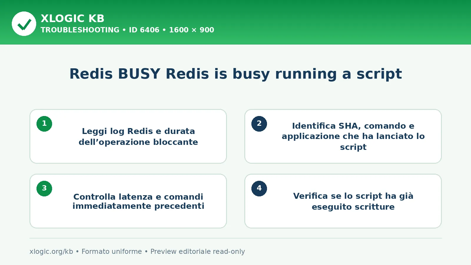 Redis BUSY Redis is busy running a script: controlli e correzione