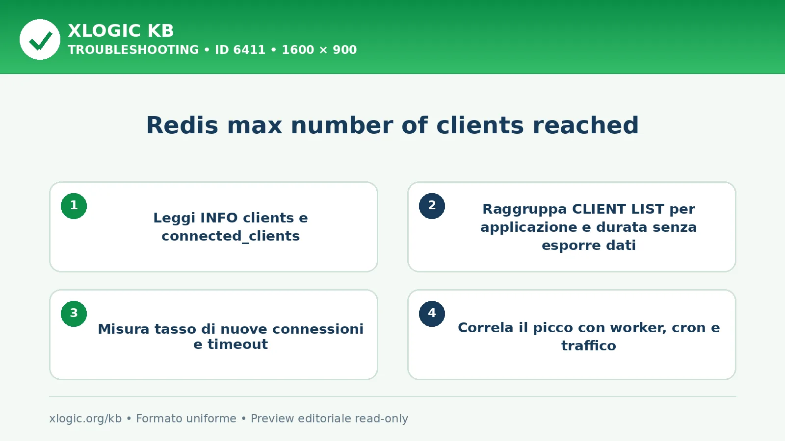 Redis max number of clients reached: controlli e correzione