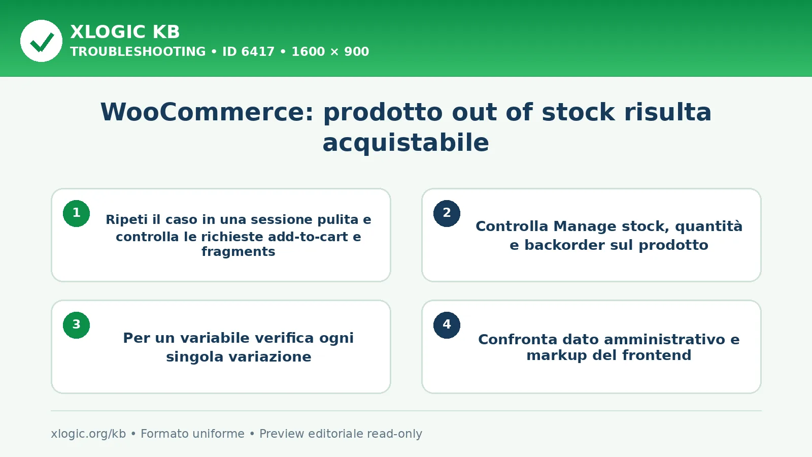 WooCommerce: prodotto out of stock risulta acquistabile: controlli e correzione