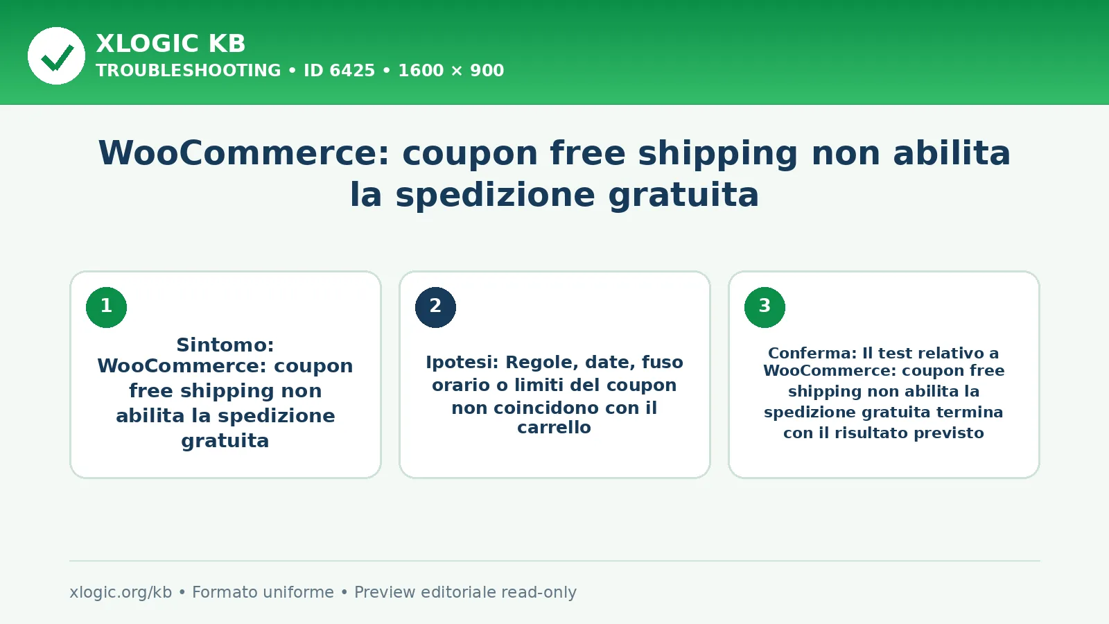 WooCommerce: coupon free shipping non abilita la spedizione gratuita