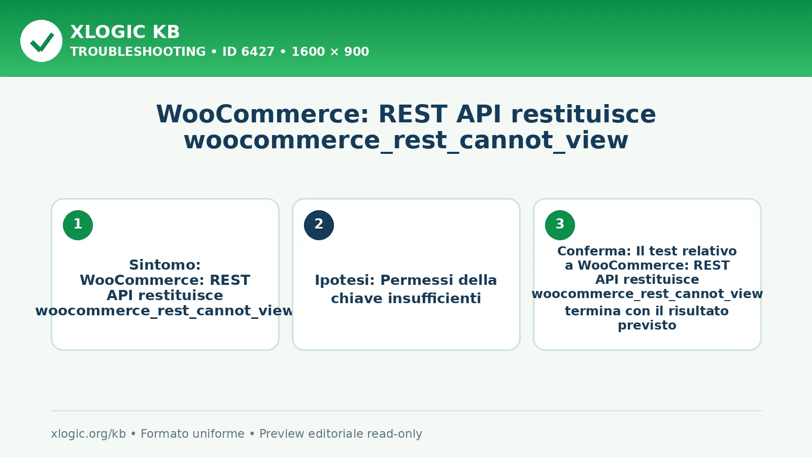 WooCommerce: REST API restituisce woocommerce_rest_cannot_view